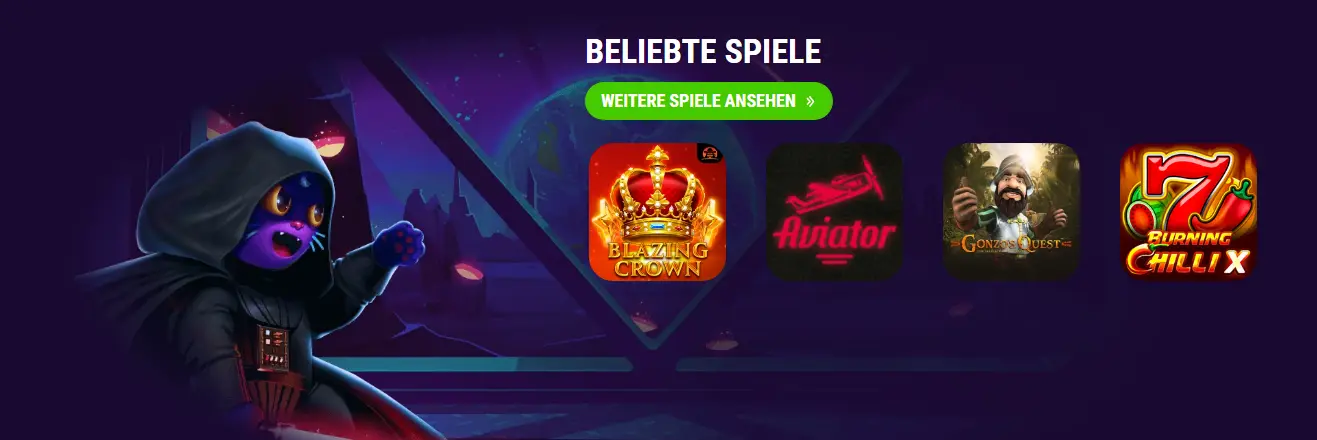 Willkommen im Online Casino Schweiz – Startseite mit schnellem Zugang zu Spielen