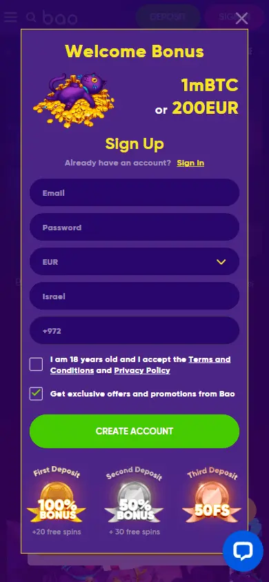 Registrierungsformular – Spielerkonto mit E-Mail-Adresse und Passwort erstellen